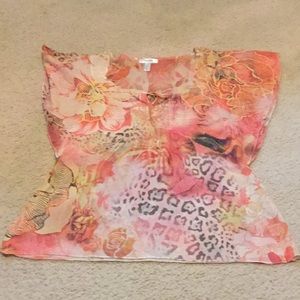 Dress Barn floral animal print top
